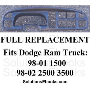 1998 1999 2000 2001 Dodge ram 1500 - 2002 2500 3500 Dash instrument cluster Bezel with attached clips