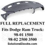 1998 1999 2000 2001 Dodge Ram 1500 OEM mist gray Dashboard dash Top dashpad Replacement - 2002 2500 3500