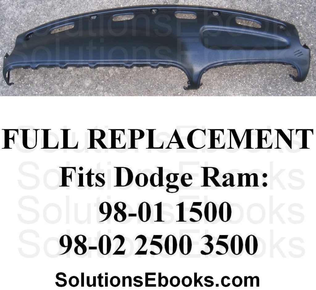 Evan-Fischer Black Molded Plastic Dash Cap Skin Overlay Fits 1998-2001 Dodge Ram 1500 and 1998-2002 Dodge Ram 2500 3500 Trucks Dash Cover, Dash Covers & Pads - Canada